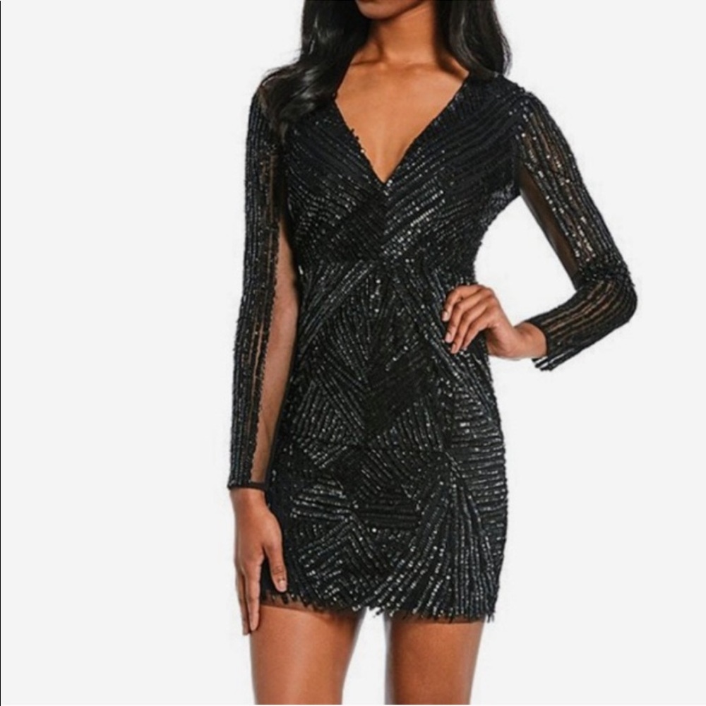 Gianni bini black sequin dress